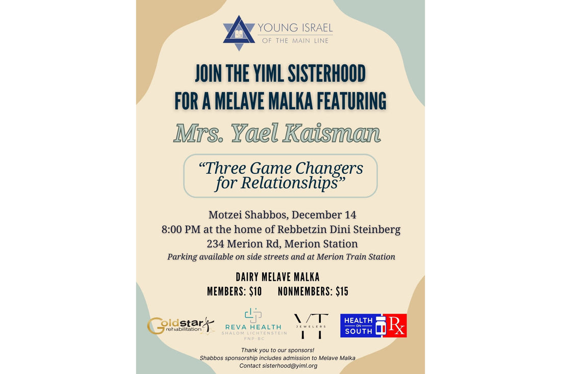 December 14 - YIML Sisterhood Melave Malka